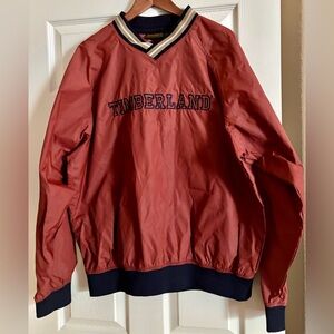 ** Timberland Men's Burgundy Windbreaker Pullover * Y2K * VTG * Sz M **